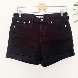 Madewell Black Cuffed denim shorts